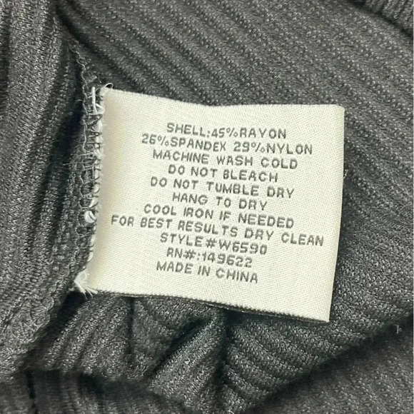 Walter Baker Dress Size Large Black Twist Front Ribbed Knit Bodycon Midi NWOT - Picture 8 of 15